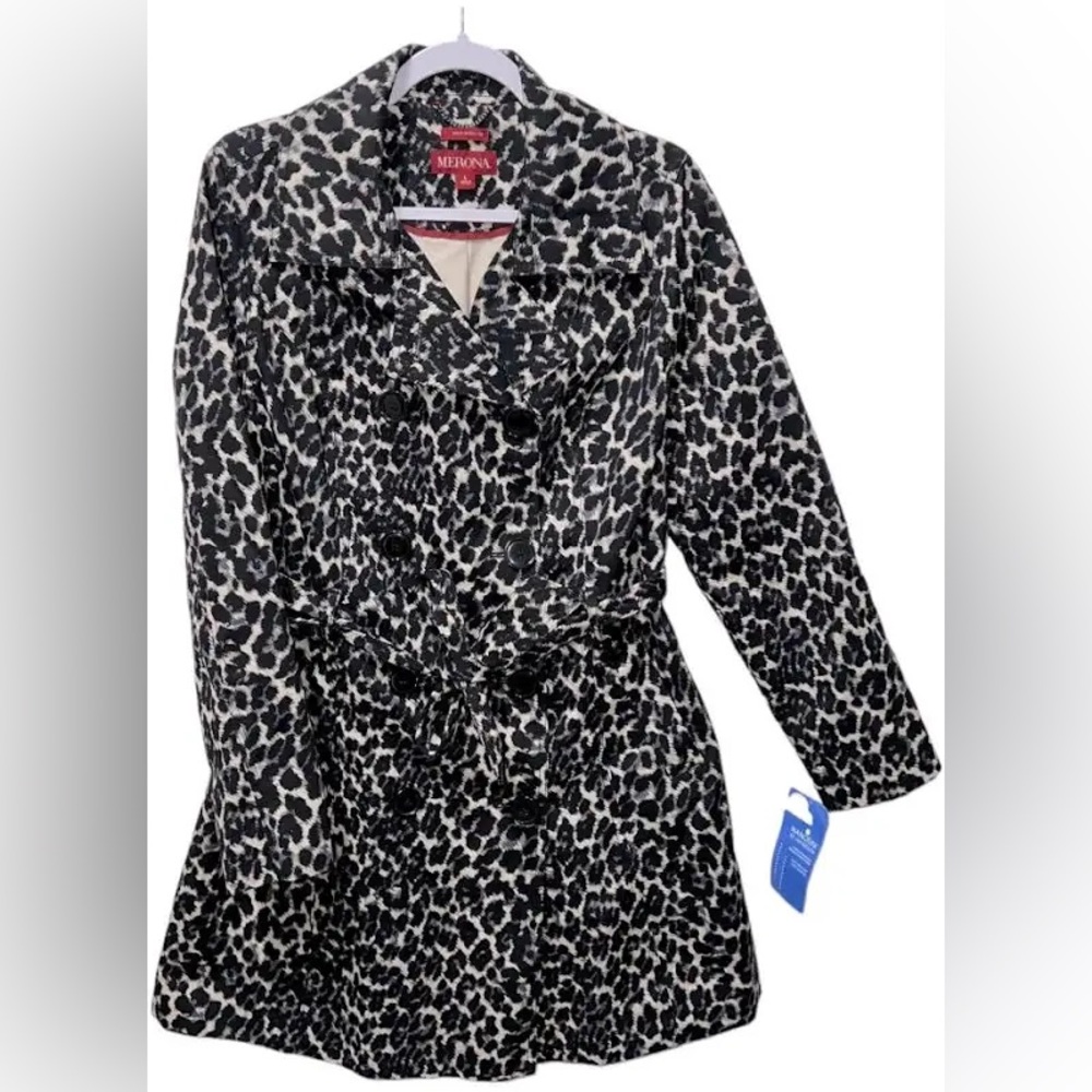 Merona leopard print trench coat